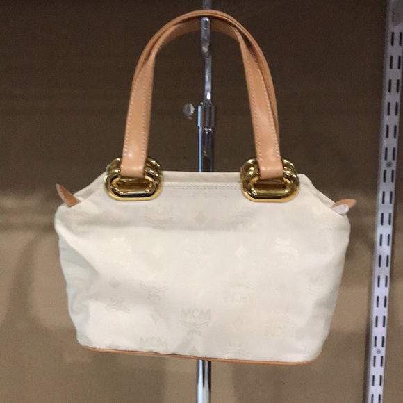 MCM Vintage Leather Trimmed Satchel - Picture 8 of 15